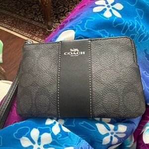 Coach Black Leather Wristlet